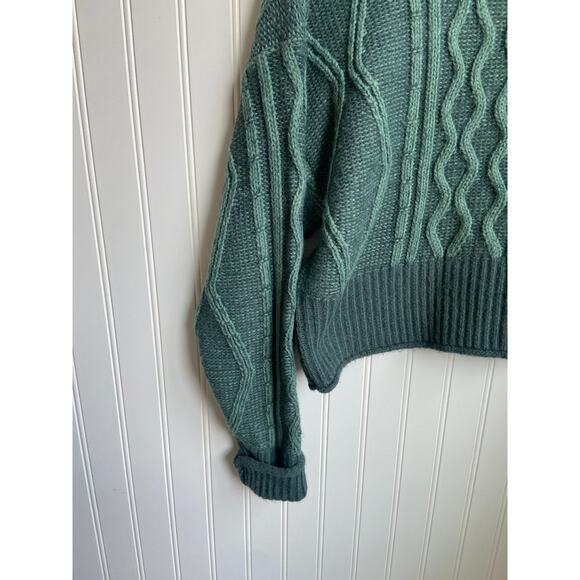 Arizona Jean Co. Sweater Women's XS/S Blue/Green Cable Knit - Picture 2 of 5